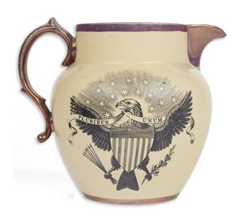 (WASHINGTON, GEORGE.) Pitcher depicting notable Federalist Congressman Fisher Ames.